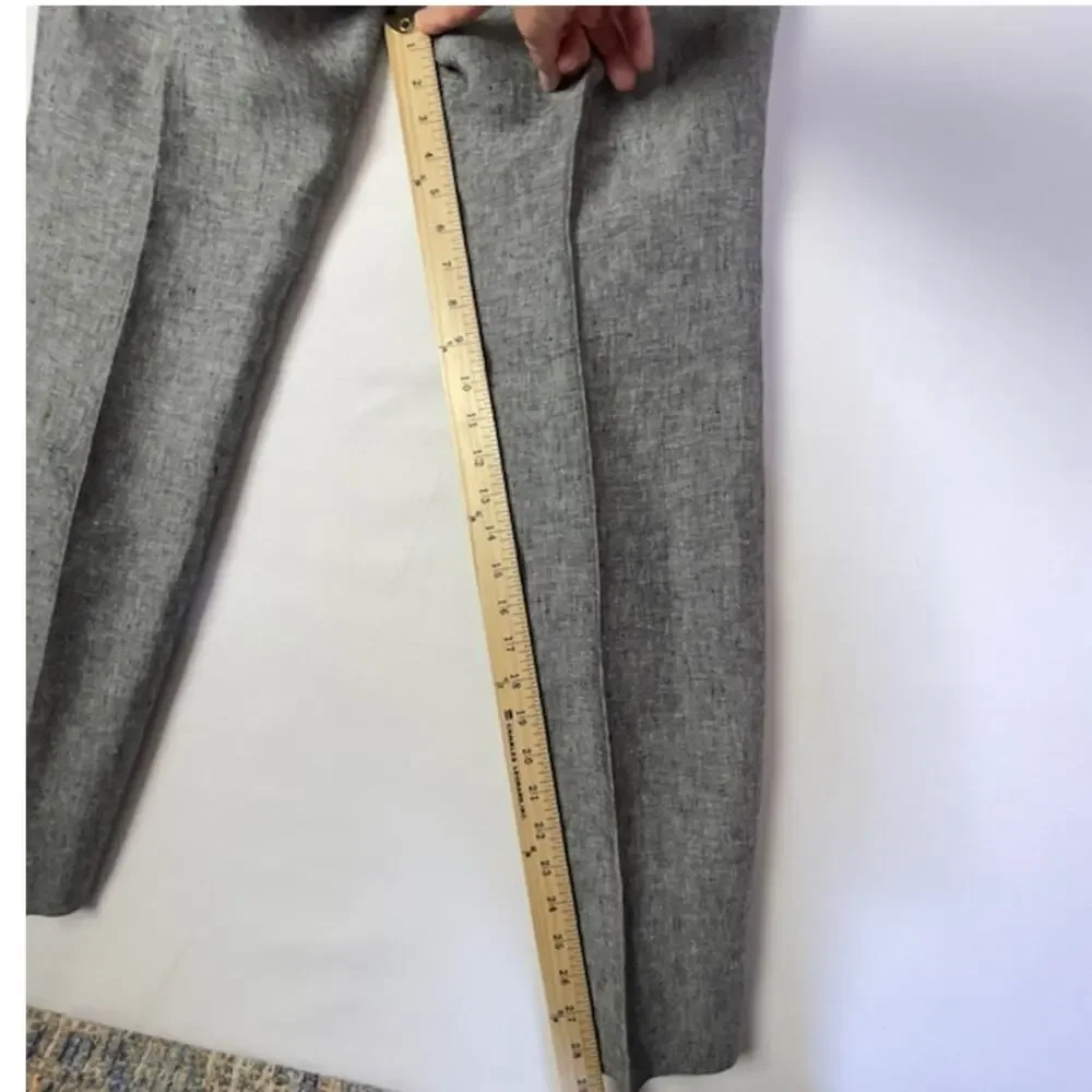 Banana Republic Martin Fit Linen Pants Gray Tailored Career Size 8